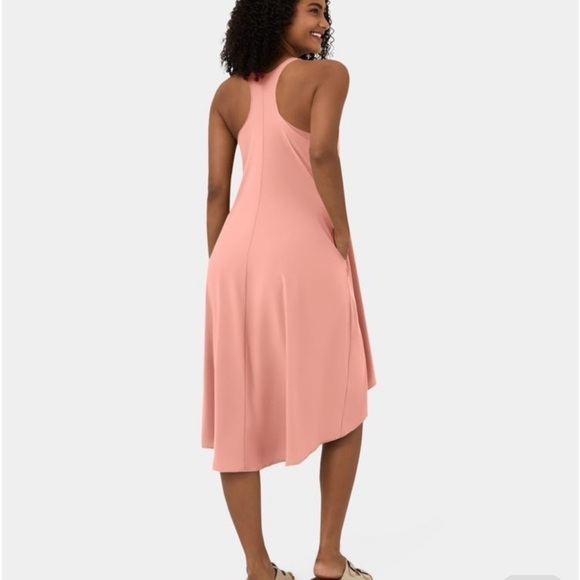 Halara Breezeful™ Backless Racerback Side Pocket High Low Flowy Casual Dress - Picture 1 of 16